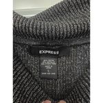 EXPRESS NWT  Sweater Dress Size Large Black Silver Bodycon Sparkling Cow Neck Photo 2