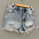 PacSun  Vintage High Rise Distressed Button Fly Shorts Size 29 Light Was… Photo 1