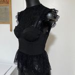 ZARA NEW  Lace Peplum Twofer Bustier in Black Size Small Photo 4