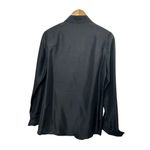 Diane Gilman Y2K 100% Silk Black Button-Up Long Sleeve Shirt Bead Detailing Sz M Photo 8