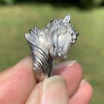 Gorgeous Women's Sterling Silver Horse Equestrian Ring, Satin Finish, Size 7 Photo 6
