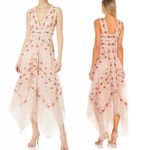 BCBGMAXAZRIA  Pink Embroidered floral Tulle Asymmetrical Cocktail Evening Dress 0 Photo 1