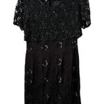 Stenay Beaded Silk Black Short Sleeve Formal Knee Length Sequin Dress Size 6 Photo 0