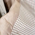 Vintage Gianni Sport Blazer Jacket Womens 12 Houndstooth Tan Neutral Equestrian Photo 7