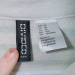 H&M Divided Green White Striped Long Sleeve Collared Top women's size XS Photo 2