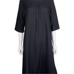 Bryn Walker  Lagenlook Black Light Linen Midi Dress Photo 3