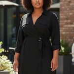 City Chic Women's Black Urban D Ring Shirt Dress Size M (18) Photo 0