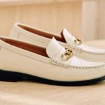 Sézane Sezane Vicky Loafers Elegant Cream/White Leather in smooth Ecru chain detail 42 Photo 0