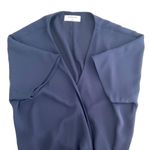 Aritzia Babaton Wallace Short Sleeve Wrap Dress in Navy Size S Photo 6