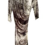 Helmut Lang  Nova Ruched Jersey Dress Size Small Pullover Slimming 3/4 Sleeve USA Photo 2