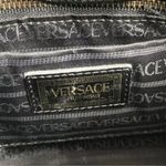 Versace Black Shoulder Bag Real Ostrich Leather & Sunburst Medusa Medallians Photo 4