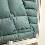 Eddie Bauer Smokey Teal Goose Down Quilted Puffer Vest Zip Pockets Size Small S Photo 3