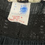 Vintage Sears Large 70's Muslin Lace Cottagecore Tiered Ruffle Maxi Dress Boho Black Photo 5