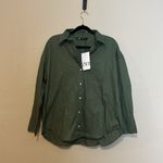 ZARA  Poplin Long Sleeve Button Down Shirt Size Small NWT‎ Photo 4