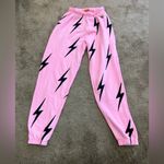 Aviator Nation  Pink Lightning Bolt Stitch SweatPants Size XS Photo 3