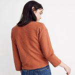 Madewell Texture & Thread Long Sleeve Tie-Front Top in Orange. Size S. NWOT. Photo 3