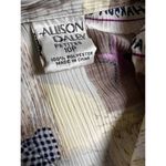 Allison Daley AOF 10 10p petite large button up Blouse shirt tan beach Photo 6