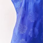 Victoria's Secret Vintage 80s Victoria’s Secret Royal Blue Floral Satin Flared Slip Dress Photo 1