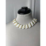 White and gold deco contemporary choker necklace Photo 1