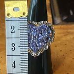 Genuine Tanzanite Sterling Silver Heart Ring Size 7 Photo 6