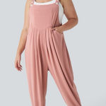 Halara Adjustable Strap Button Multiple Pockets Waffle Casual Plus Size Jogger Overalls Photo 0