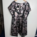 Lane Bryant Lane‎ Bryant Black V-Neck Floral Formal Short Sleeve Dress Size 26/28 Photo 7