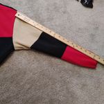 American Vintage KL Collection Vintage Size Medium M Acrylic Vintage Block Print Red Beige Black Photo 4