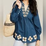 Roberta Roller Rabbit Roller Rabbit Top Embroidered V-Neck Pullover Tallulah Blouse‎ Tunic Sz XS Photo 1