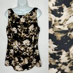 Halogen  Silk‎ Abstract Watercolor Blouse Brown Silk Photo 1