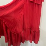 Halston Heritage Red Pleated Ruffle Dress Size XS $425 Photo 5