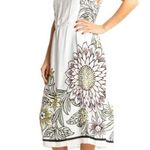 Loft Ann Taylor White & Black Floral Garden Party Midi Halter Dress Size XS Photo 2