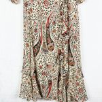 Veronica Beard  Derby Silk Dress Size 4 Midi Oat Multi Faux Wrap Lined Side Slit Photo 6