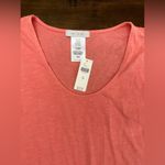 Anthropologie Tank Peach With Ball Tassels Ruffle Medium NWT Photo 2