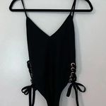 Etophe studios Etophe Studio Black Grommet Lace Up Sides One Piece Bikini Size Small Photo 3