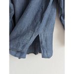Jones New York  Women’s‎ Size 6 Linen Long Sleeve Button Up Top Blue 2 Pockets Photo 6