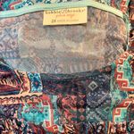 Bobbie Brooks Colorful Patterned Lightweight Sheer Lined Yoke Summer Top NWT Blue Size 2X Photo 2