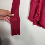 Free People  Red Spring Valley Waffle Knit Top Photo 5