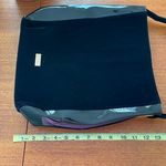 Carolina Herrera New York Good Girl Velvet Tote Black With Gold Tone Metal Plate Photo 5