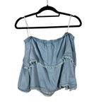 Cloth & Stone Anthropologie ‎ Frayed Edge Chambray Layered Mini Skirt sz Medium Photo 1