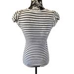 Striped Casual T Shirt School Preppy Semi Opaque Everyday Classic Workwear Work White Photo 1