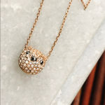 Fossil  Cat Rose Gold Necklace with Stones Photo 2