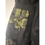 BCBGMAXAZRIA  Tia Embroidered Strapless Mini Dress Black Yellow Floral Lace 8P Photo 6