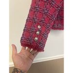 G By Giuliana Timeless Tweed Black Label Raw Hem Jacket Size L Hot Pink Barbie Photo 11