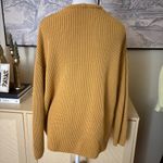Jenni Kayne Fisherman Organic Cotton V Neck Knit Sweater in Mustard Size Medium Photo 5