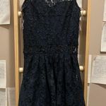Navy Blue Mini Sleeveless Dress with Knitted Mesh and Petticoat Size M Photo 5