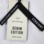 River Island  Womens US12 Luxe Collection Jeans White Straight Leg Button‎ Fly Photo 8