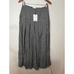 Reformation Nancy Skirt Black White April Check Gingham Pleated High Slit NEW 4 Photo 1