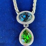 Brighton  EMERALD ISLE Green Blue Swarovski Crystal Necklace and Earrings Lot 2 Photo 0