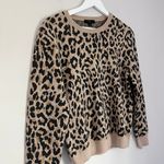 J.Crew Merino Wool Leopard Print Crewneck Sweater Brown Tan Women’s Size Small Photo 4
