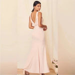 NWT Lulus Call My Name Blush Pink Backless Scoop Maxi Dress Sz XS Photo 6